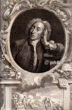 Pope, Alexander, 1688 - 1744, London, Twickenham (Themse), Englischer Dichter, bersetzer, Epigrammatiker., Portrait, KUPFERSTICH / RADIERUNG:, A. Pond pinx.   J. Houbraken sc. 1747.