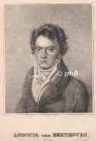 Beethoven, Ludwig van, 1770 - 1827, Bonn, Wien, Komponist., Portrait, LITHOGRAPHIE:, Oehme & Mller Br[aun]schw[ei]g lith.  [um 1825]