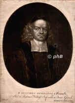 Francke, August Herman, 1663 - 1727, Lbeck, , Lutherischer Theologe, Pietist, Liederdichter, Grnder des Waisenhauses zu Halle, insbes. e. Apotheke mit umfangreichstem Versandhandel fr Geheimmitteln. Stud. in Kiel, Hamburg, Schler des Esdras Edzardus im Hebrischen, Gotha, Leipzig, Lneburg, Leipzig, Erfurt, Berlin, Glauchau an Halle., Portrait, SCHABKUNST:, C. Schtz pinx.   Pet. Schenk fec: exc: Amsteld.