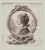 Schwarz, Sophie, geb. Becker, 1754 - 1789, , , Schriftstellerin, neben Elise von der Recke die bedeutendste zeitgenss. Kurlands. Mit Gleims Kreis in engem Kontakt., Portrait, RADIERUNG:, D. Chodowiecki sc. 1791.