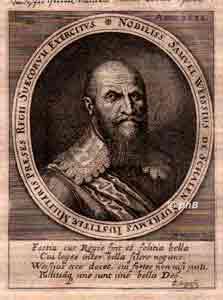 Weiss von Schalen, Samuel, 1572 - , , , Schwedischer Generalauditor im 30jähr. Kriege., Portrait, KUPFERSTICH:, M. Merian sc. [1632]
