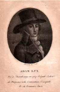 Lux, Adam, 1767 - 1793, Obernburg bei Aschaffenburg, [guillotiniert], Arzt und Politiker. Mainz, Mainz-Kostheim, 1793 als Mitglied des Rheinischen Nationalkonvents nach Paris entsandt., Portrait, PUNKTIERSTICH:, F. Bonneville del. et sc.