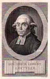 Lffler, Josias Friedrich Christoph, 1752 - 1816, Saalfeld (Thringen), Gamstdt bei Gotha, Lutherischer Theologe, 1777 Prediger in Berlin, Professor in Frankfurt a.O., 1788 Generalsuperintendent in Gotha. Im Waisenhof in Halle aufgezogen., Portrait, KUPFERSTICH / RADIERUNG:, H. Lips sc.  [1793]