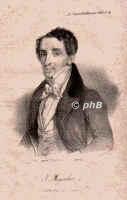 Meyerbeer, Giacomo, (ursprngl. Jacob Meyer Beer), 1791 - 1864, Berlin, Paris (in Berlin beerdigt), Opernkomponist, Pianist. Darmstadt, Venedig, Paris, 1842 Generalmusikdirektor in Berlin., Portrait, LITHOGRAPHIE:, ohne Adresse