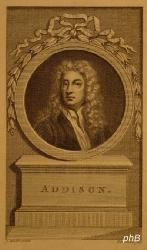 Addison, Joseph, 1672 - 1719, Wilston (Wiltshire), London, Englischer Dichter, Essayist und Publizist. 1697 Dozent in Oxford, 1706–18 im Staastdienst. 1711/12 Herausgeber des 