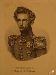 NASSAU-ORANIEN: Friedrich (Willem Frederik Karel), Prinz der Niederlande, 1797 - 1881, Berlin, Wassenaer, Jngerer Sohn von Wilhelm I. Knig der Niederlande (17721843) u. Wilhelmine Friederike Louise von Preuen (17741837), Tochter Knig Friedrich Wilhelms II.; vermhlt 1825 mit Luise von Preuen (18081870), jngste Tochter von Knig Friedrich Wilhelm III.  1829 Admiral, 1840 Feldmarschall u.Marineminister., Portrait, , J. Mayer lith. (1831). 