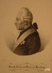 Hertzberg, Ewald Friedrich Graf von, 1725 - 1795, Lottin (Hinterpommern), Berlin, Preuischer Staatsmann unter Friedrich dem Groen, 2. Staats uns Kabinettsminister, Schriftsteller. Schlo den Teschener Frieden. Stud. in Halle., Portrait, , ohne Adresse, um 1830