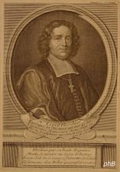 Flechier, Esprit, 1632 - 1710, Pernes-les-Fontaines (Vaucluse), Nimes, Berhmter franzsischer Kanzelredner, 1685 Bischof von Lavaur, 1689 von Nmes., Portrait, , Desrocher sc. (c.1730). 