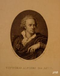 Alfieri, Vittorio (Amedeo) conte, 1749 - 1803, Asti, Florenz, Italienischer lyrischdramatischer Dichter., Portrait, , F.X. Fabre pinx. - Raph. Morghen sc. 1793.