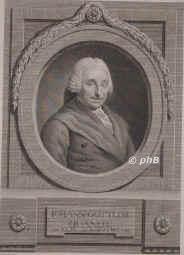 Quandt, Johann Gottlob d.., 1721 - 1784, Leipzig, Leipzig, Kaufmann in Leipzig, Besitzer einer Tabakshandlung. Kunstfreund und -Sammler, stand mit Goethe in Beziehung., Portrait, KUPFERSTICH:, A. Graff pinx.   J. F. Bause sc. 1784.