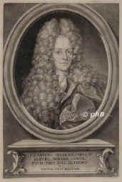 Hildebrand, Heinrich, 1668 - 1729, Zrbig bei Merseburg, Altdorf, Jurist. 1697 Professor und Rektor der Universitt  Altdorf. Nrnbergischer und Sulzbachscher Rat., Portrait, SCHABKUNST:, Chr. Weigel exc.