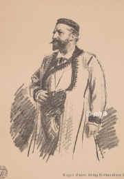 BULGARIEN: Ferdinand I., Knig (Zar) von Bulgarien, 1861 - 1948, Wien, Coburg, Regent 18871918, abgedankt. Geboren als Prinz Ferdinand Maximilian Karl Leopold Maria von SachsenCoburg, jngster Sohn des Prinzen August (gest. 1881) von der katholischen, in Ungarn begterten Linie CoburgKohry und der Prinzessin Klementine von Orlans, Tochter des Knigs Ludwig Philipp; vermhlt 1893 mit der Prinzessin Marie Luise von Parma (gest. 1899).  > SACHSENCOBURGKOHARY: Ferdinand, Prinz von, Portrait, LITHOGRAPHIE:, Eugen Spiro lith.  [um 1918]