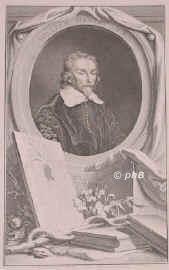 Harvey, William, 1578 - 1657, , , Englischer Anatom, Arzt, Leibarzt. Entdecker des großen Blutkreislaufs., Portrait, KUPFERSTICH / RADIERUNG:, Bemmel pinx. –  J. Houbraken sc. 1739.