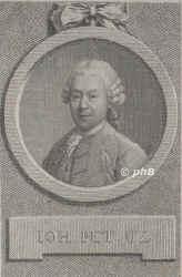 Uz, Johann Peter, 1720 - 1796, , , Dichter. Justizrat in Ansbach, 1751 in Braunschweig, 1752-53 in Rmhild. Stud. in Halle., Portrait, RADIERUNG:, [J. F. Bause sc.]