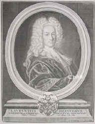Heister, Lorenz, 1683 - 1758, Frankfurt am Main, Bornum bei Knigslutter, Deutscher Wundarzt (Chirurg, Augenarzt, Anatom), Botaniker, Pharmakologe, Chemiker. Wetzlar, Amsterdam, bekleidet 1710 in Altdorf den ersten in Deutschland geschaffenen Lehrstuhl fr Chirurgie, 1720 in Helmstedt. Warb fr Ehrenrettung der Wundarzneikunst., Portrait, KUPFERSTICH:, I. G. Wolffgang sc. Berlin 1729.