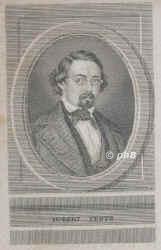 Prutz, Robert Eduard, 1816 - 1872, Stettin, Stettin, Literaturhistoriker u. Dichter. Dresden, Jena, Berlin, 1847 Dramaturg am Stadttheater zu Hamburg, 1849 Professor in Halle., Portrait, KUPFERSTICH:, ohne Adresse