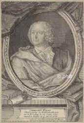 Wolff, Christian Freiherr von, 1679 - 1754, Breslau, Halle, Mathematiker, Physiker, Philosoph. Professor in Halle, 172340 in Marburg, 1740 wieder in Halle., Portrait, KUPFERSTICH:, ohne Knstlernamen