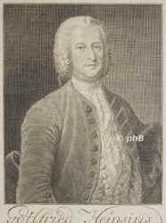 Heinsius, Gottfried, 1709 - 1769, Naumburg, , Mathematiker, Astronom. Prof. in Leipzig., Portrait, KUPFERSTICH:, E. G. Haussmann pinx.   J. C. G. Fritzsch sc.