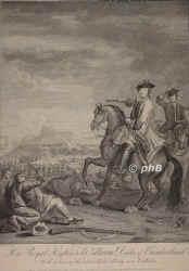 ENGLAND: Wilhelm August (William Augustus), Duke of Cumberland, kgl. Prinz von Grobritannien und Irland, 1721 - 1765, Leicester House, London, Zweiter (3.) Sohn von Knig Georg II. Augustus (16831760); u. Wilhelmine Karoline von BrandenburgAnsbach (16831737).  Bedeutender Feldherr. 1745 Sieger bei Fontenay, Oberbefehlshaber der englischen Truppen auf dem Kontinent, schlo 1747 die Konvention von Kloster Zeven mit Preuen. 1757 bei Hastenbeck geschlagen,, Portrait, KUPFERSTICH:, J. Wootton pinx.   B. Baron sc. 1747.