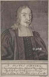 Sffing, Justus, 1624 - 1695, , , Theologe, Mathematiker. Magister in Wittenberg und Jena, Superintendent in Rudolstadt., Portrait, KUPFERSTICH:, Brhl sc.
