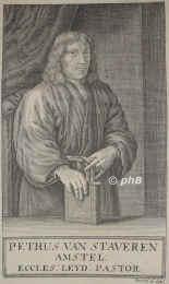 Staveren, Petrus van, 1683 - , , , Prediger in Sluys, Leyden., Portrait, KUPFERSTICH:, Brhl sc.