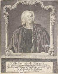 Simonetti, Christian Ernst, 1700 - 1782, Berlin, , Theologe. 1733 Prediger, 1736 Konsistorialrat in Quedlinburg, 1738 Prof. in Gttingen, 1749 Frankfurt an der Oder., Portrait, KUPFERSTICH:, Reibenstein pinx.   Sysang sc. 1747.