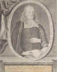 Musus, Johannes, 1613 - 1681, Langenwiesen bei Ilmenau, Jena, Lutherischer Theologe und Historiker. Stud. in Erfurt u. Jena, 1643 Professor der Geschichte u. 1646 der Theologie in Jena., Portrait, KUPFERSTICH:, Monogrammist: G.U. [Gabriel Uhlich] sc.