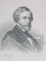 Keyser (Kayser), Nicaise de, 1813 - 1887, Santvliet, Antwerpen, Historien- und Portrtmaler, Direktor der Antwerpener Akademie., Portrait, STAHLSTICH:, A. Weger sc.  [1857]