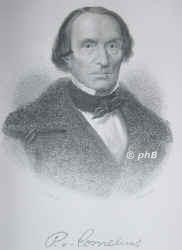 Cornelius, Peter von, 1783 - 1867, Dsseldorf, Berlin, Historienmaler. 181118 in Rom (Nazarenerkreis), 1818 nach Mnchen, 1818 Akademiedirektor in Dsseldorf, u. 1824 in Mnchen, seit 1841 in Berlin lebend., Portrait, KUPFERSTICH:, O. Begas pinx.   A. Krausse sc.