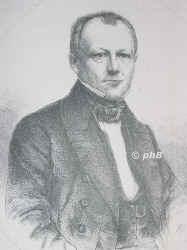 Leo, Heinrich, 1799 - 1878, Rudolstadt, , Historiker. 1820 Dozent in Erlangen, 1822 Professor in Berlin, 1818 in Halle., Portrait, HOLZSTICH:, Monogrammist: AN