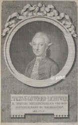 Lichtwer, Magnus Gotfried, 1719 - 1783, Wurzen, Halberstadt, Jurist u. Fabeldichter. 1752 preuischer Regierungsrat in Halberstadt, 1763 Kriminal- u. Konsistorialra., Portrait, KUPFERSTICH / RADIERUNG:, J. C. Krger sc