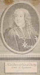 Argenson, Marc Pierre de Voyer de Paulmy, comte d', 1696 - 1764, , , [Text in Bearbeitung] ##, Portrait, KUPFERSTICH der Zeit:, ohne Adresse