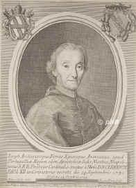 Firrao, Giuseppe,   - 1744, , , ErzbischofBischof von Aversa, ital. Provinz Caserta. Nuntius in Portugal. Kardinal 1731, Portrait, KUPFERSTICH:, Petrus Nelli del.   Roccus Pozzi sc.