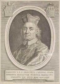 Spada, Fabrizio,  - 1717, , , TitularErzbischof von Patras, ppst. Nunzius in Frankreich. Kardinal 1675, Portrait, KUPFERSTICH:, Hieron. Rossi inc.