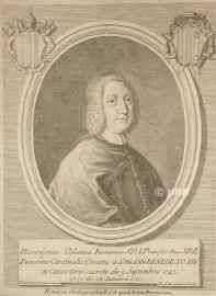 Colonna di Sciarra, Girolamo,  - 1763, , , Apostolic protononary, prefect of the Apostolic Palace. Kardinal 1743., Portrait, KUPFERSTICH:, J. D. Campiglia ad viv. del.   Ant. Pazzi sc.