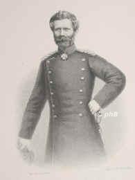 Manteuffel, Edwin Hans Karl Freiherr von, 1809 - 1885, Dresden, Karlsbad, Preussischer Generalfeldmarschall. 1853 Kommandant in Dsseldorf, 1865 Gouverneur von Schleswig, besetzte 1866 Hannover, 1866 Flensburg, 1868 Knigsberg, 1879 Statthalter von Elsa-Lothringen., Portrait, STAHLSTICH:, Weger sc.