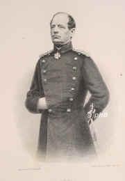 Werder, August (1879 Graf) von, 1808 - 1887, Schloberg-Norkitten (Ostpreuen), Grssow (Schlo) b.Belgard, Preussischer General. 1870 vor Straburg. Sein Standbild in Freiburg i.Breisgau., Portrait, STAHLSTICH:, Weger sc.