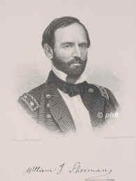 Shermann, William T., 1820 - 1891, , , Nordamerikanischer General., Portrait, STAHLSTICH:, Weger sc.