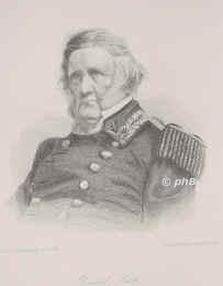 Scott, Winfield, 1786 - 1866, Virginia, Westpoint, Nordamerikanischer General., Portrait, STAHLSTICH:, Brady phot. – Weger sc.