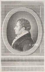 Schlegel, August Wilhelm von, 1767 - 1845, Berlin, Bonn, Dichter, Kritiker, Sprachforscher. Professor in Jena, Berlin, Bonn., Portrait, KUPFERSTICH / RADIERUNG:, ohne Adresse