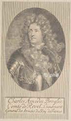 Broglie, Charles Amde, comte de Revel, 1649 - 1707, , Paris, Franz. Militr. 1678 marchal de camp, 1688 lieutenant gnral., Portrait, KUPFERSTICH:, [Martin Bernigeroth sc. 1713]