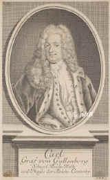 Gyllenborg, Carl Graf von, 1679 - 1746, Stockholm, Stockholm, Schwedischer Staatsmann, Gesandter in London, 1718 auf dem schwed./russischen Friedenskonkress auf Aland, 1728 Universittskanzler von Lund u. 1739 von Uppsala., Portrait, KUPFERSTICH:, J. M. B[ernigeroth] sc. [1739]