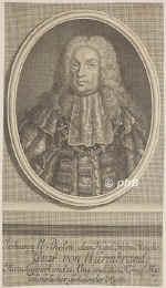 Wurmbrand, Johann Wilhelm Graf von, 1670 - 1750, , , Historiker, Genealoge. Stud. in Leipzig und Utrecht. 1728 Reichhofratsprsident, 1745 erster bhmischer Wahlbotschafter in Frankfurt., Portrait, KUPFERSTICH der Zeit:, ohne Adresse