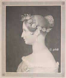 ENGLAND: Victoria (Alexandrina Victoria), Knigin von Grobritannien u. Irland, 1877 Kaiserin von Indien, 1819 - 1901, Kensington Palace, Osborne House (Isle of Wight), Regentin 18371901. Tochter von Georgs III. jngerem Sohn Edward Augustus, Duke of Kent (17671820) u. Viktoria Mary von SachsenCoburgSaalfeld (17861861); vermhlt 1840 mit Prinz Albert von SachsenCoburgGotha (18191861).  Folgte ihrem Onkel Wilhelm IV. (17651837).  Mutter von Knig Eduard (Edward) VII. (18411910) u. Victoria, Knigin von Preuen u. Deutsche Kaiserin (18401901)., Portrait, STAHLSTICH:, Veughan pinx.   C. Mayer sc.