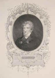 Cuvier, Georges, 1769 - 1832, Montbeliard, Paris, Franzsischer Naturforscher, Zoologe u. Staatsmann. Schler der Karlsschule in Stuttgart, 1795 Prof. der vergeichenden Anatomie in Paris, 1831 Innenminister, Begrnder der vergleichenden Anatomie u. Palontologie., Portrait, KUPFERSTICH:, Mme Fournier sc. (Portrt)   A. Fart del. et sc. (Umrahmung) [um 1832]