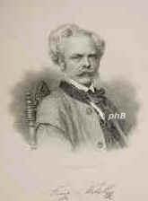 Kobell, Franz von, 1803 - 1882, , , Mineraloge, Chemiker, Dichter., Portrait, STAHLSTICH:, A. Weger sc.