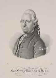 Hoym, Karl Georg Heinrich Graf von, 1739 - 1807, Poblotz bei Stolp (Hinterpommern), Dyhernfurth bei Breslau, Preussischer Staatsmann, konom, 1769 Regierungsprsident in Cleve, 1770 dirigirender Minister in Schlesien, 1793 in Sdpreussen (d.i. Posen). Stud. In Knigsberg und Frankfurt an der Oder., Portrait, LITHOGRAPHIE:, [Zimmermann lith.]