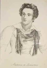 Lamartine, Alphonse de, 1790 - 1869, , , Franzsischer Dichter, Schriftsteller und Politiker., Portrait, LITHOGRAPHIE:, schwedisch,  um 1830