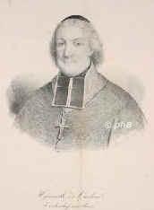 Quelen, Hyacinthe-Louis, comte de, 1778 - 1839, Paris, Paris, Französischer Kirchenfürst, 1821 Erzbischof von Paris., Portrait, LITHOGRAPHIE:, Cäcilie Brandt del.