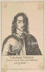 Fairfax, Thomas, 1611 - 1671, , , Englischer General der Parlamentstruppen., Portrait, KUPFERSTICH:, niederlndisch, um 1700